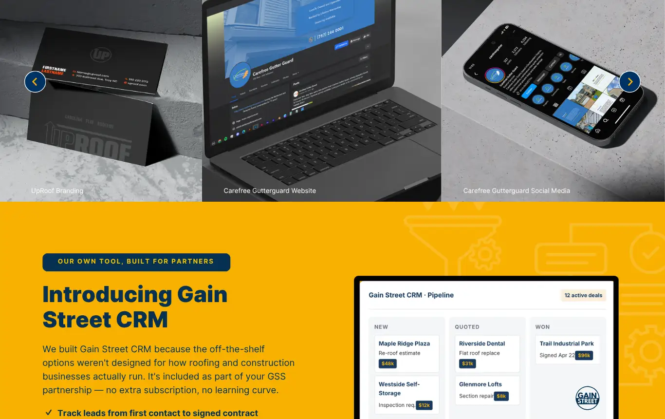 Gain Street Strategy homepage design