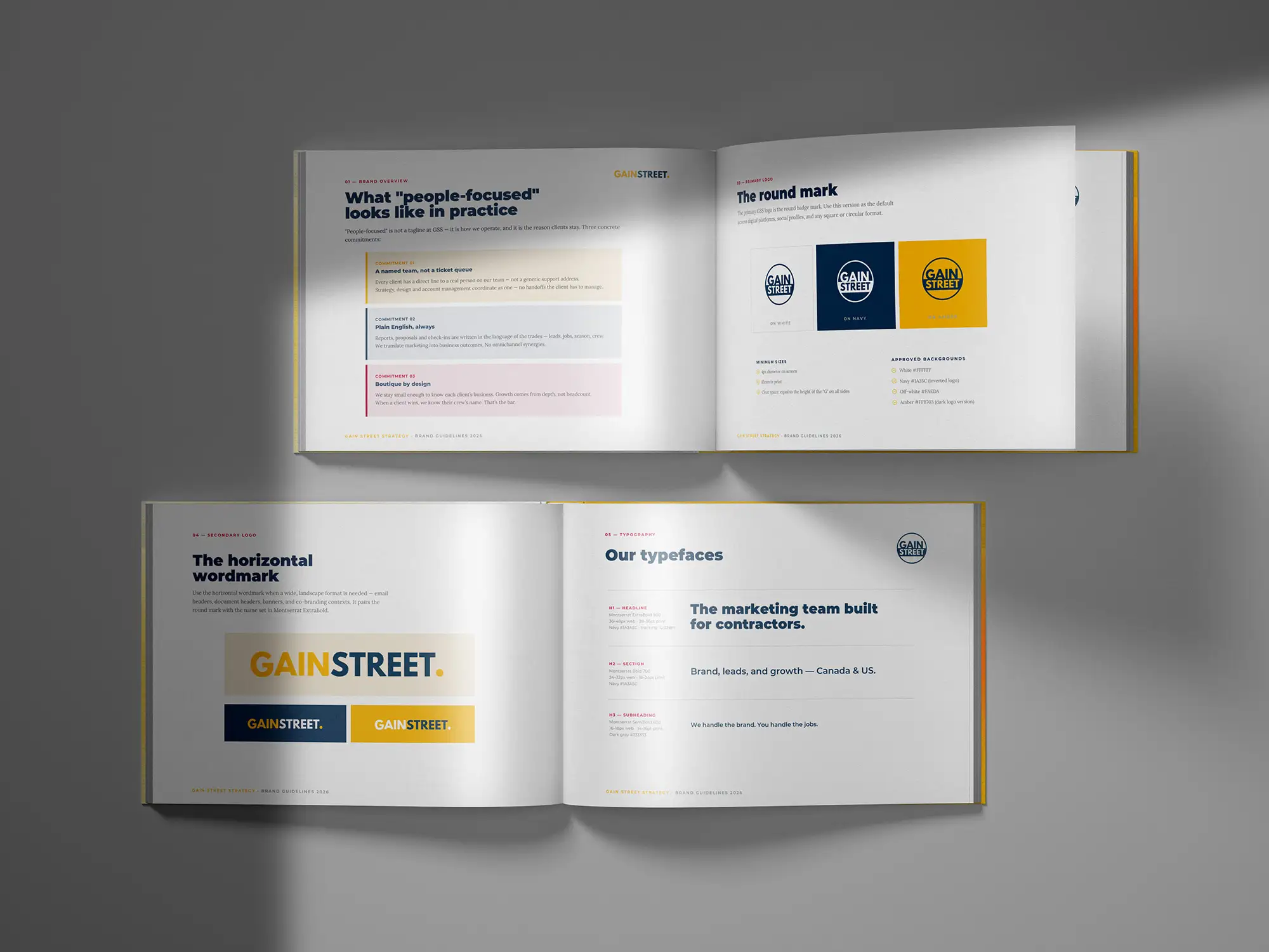 Gain Street Strategy brand guideline pages